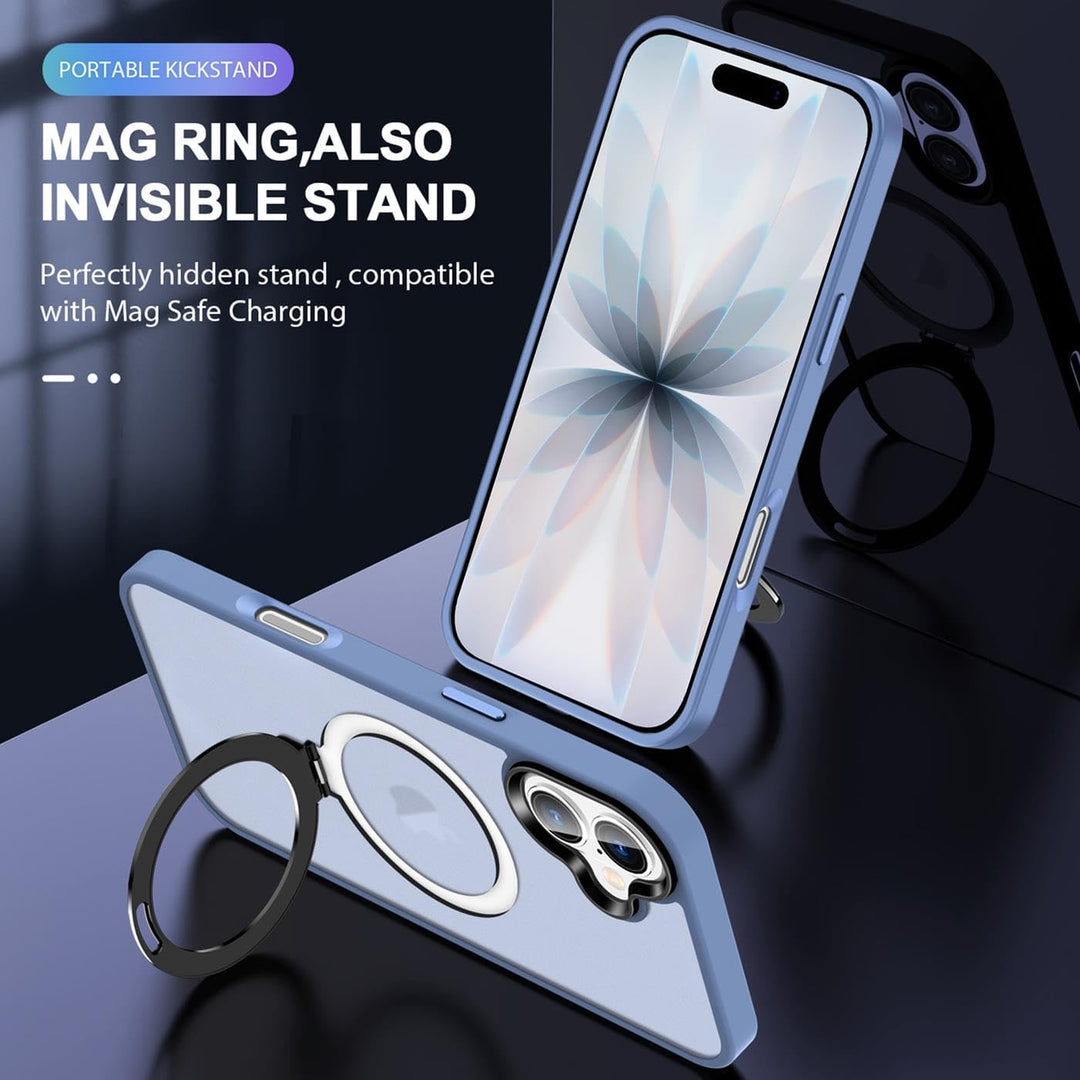 Verco Magnetischer Ring Ständer für iPhone 17 Hülle, kompatibel mit MagSafe Stossfest Luxury Translu
