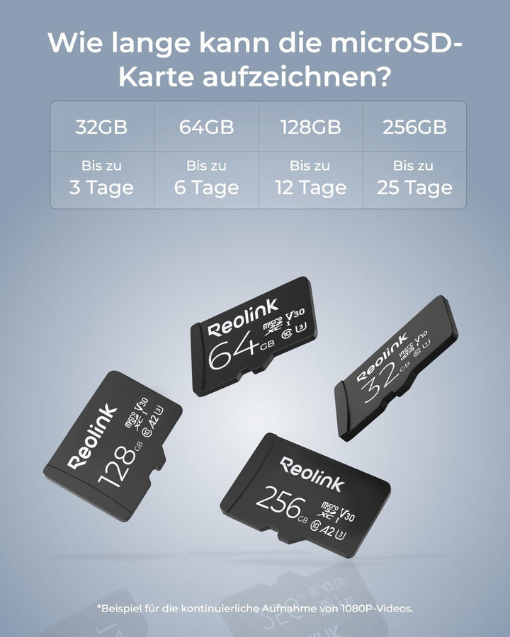 Reolink 256GB Micro SD Karte, Klasse 10 A2 U3 MicroSDXC-Hochgeschwindigkeitsspeicherkarte, kompatibe