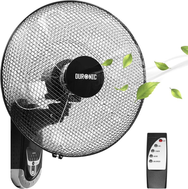 Duronic FN55 Wandventilator 60W - Durchmesser: 40 cm – Timer und Fernbedienung – 3 Geschwindigkeiten