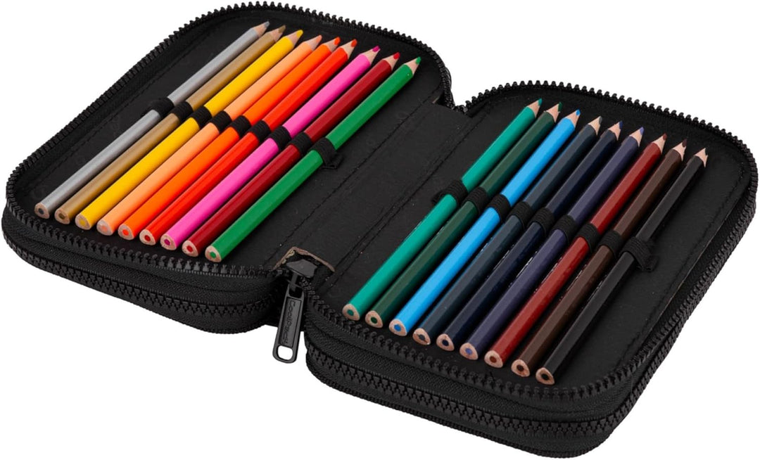 Goldkids - Federmäppchen 3 Fächer - Mäppchen für Mädchen und Jungen - Federmappe 3-Fach Federtasche