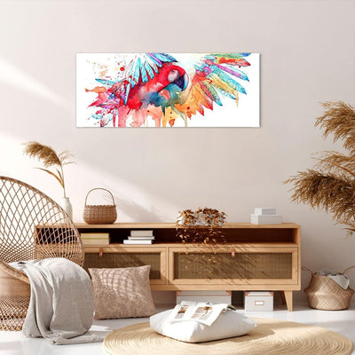 Wandbilder Dekoration Wohnzimmer Natur Malerei Papagei Kinder Panorama Bilder auf Leinwand 120x50cm