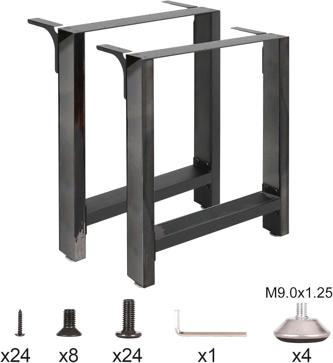 Wiltec Tischkufen Tischbeine aus Vierkantprofilen 60x72cm lackierter Stahl klarlackbeschichtet Tisch