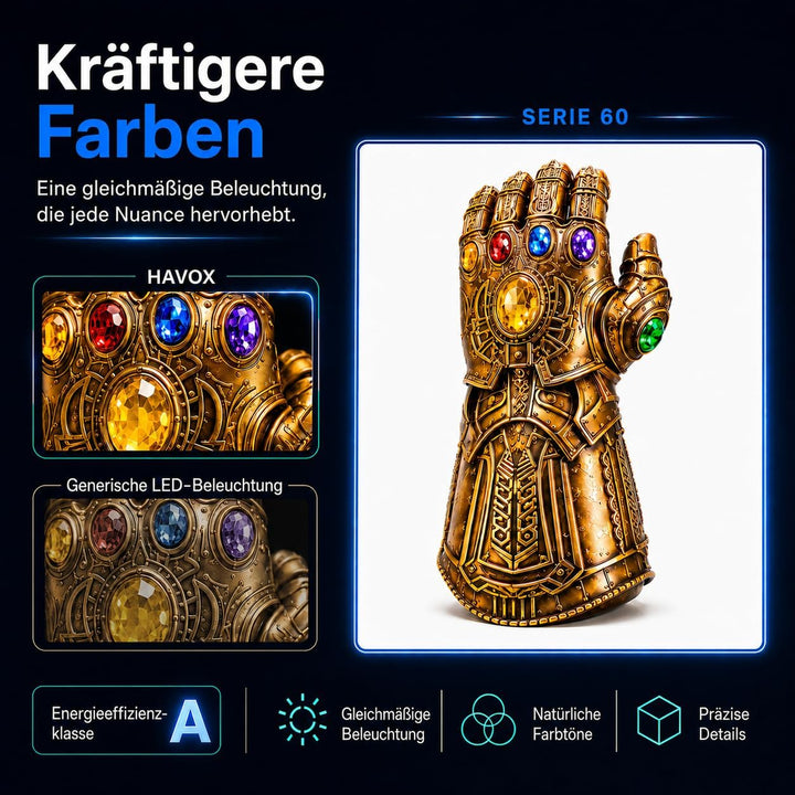 HAVOX - Fotostudio HPB-60D - Masse 60x60x60cm - 2X Dimmbare LED-Beleuchtung Tageslicht 5500k - 13,00