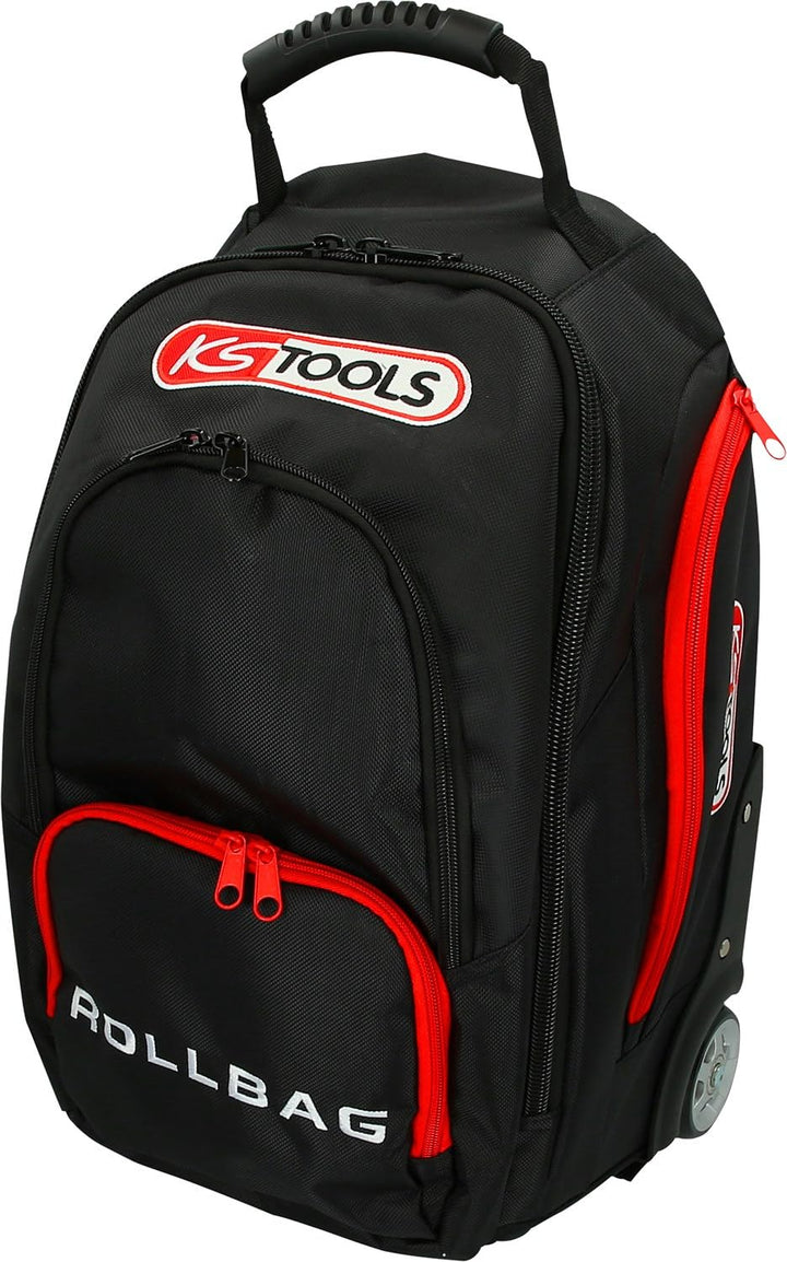 KS Tools SMARTBACKPACK 850.0334 Rucksack Teleskop-Trolley, Schwarz/Rot