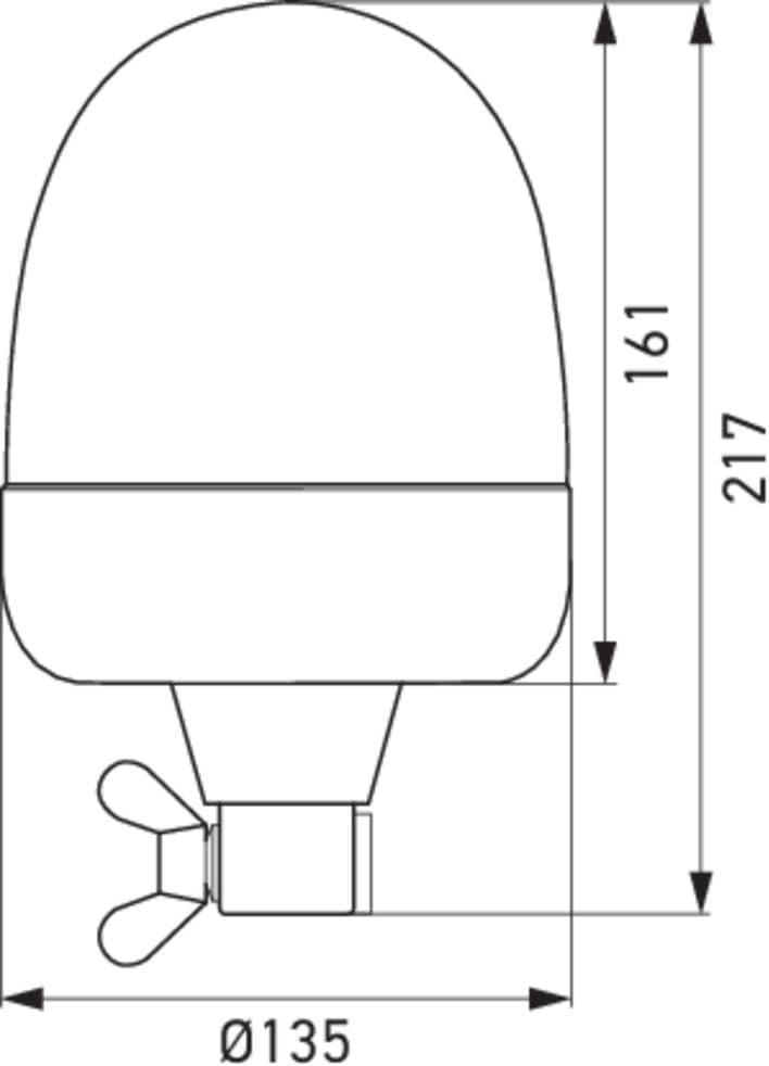 HELLA - Halogen-Rundumkennleuchte - Rota Compact - 12V - gelb - Rohrstutzen, flexibel - Menge: 1 - 2