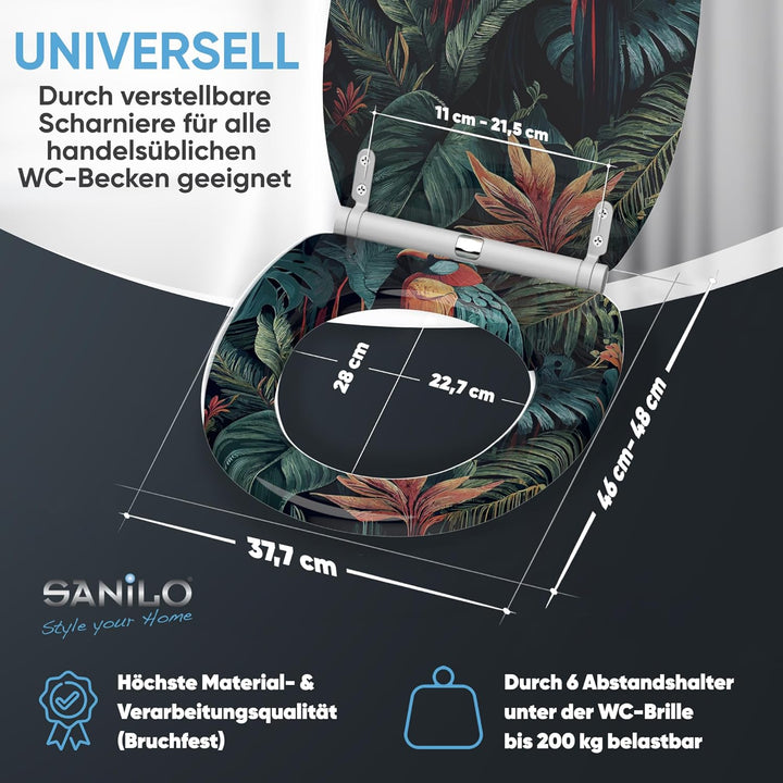 Sanilo WC Sitz mit Absenkautomatik, viele neue Toilettendeckel zur Auswahl, hochwertige Oberfläche,