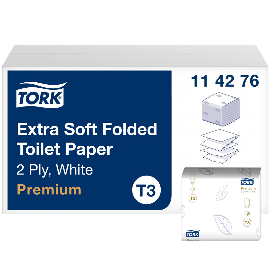 Tork 114276 extra weiches Einzelblatt Toilettenpapier in Premium Qualität für das Tork T3 Einzelblat