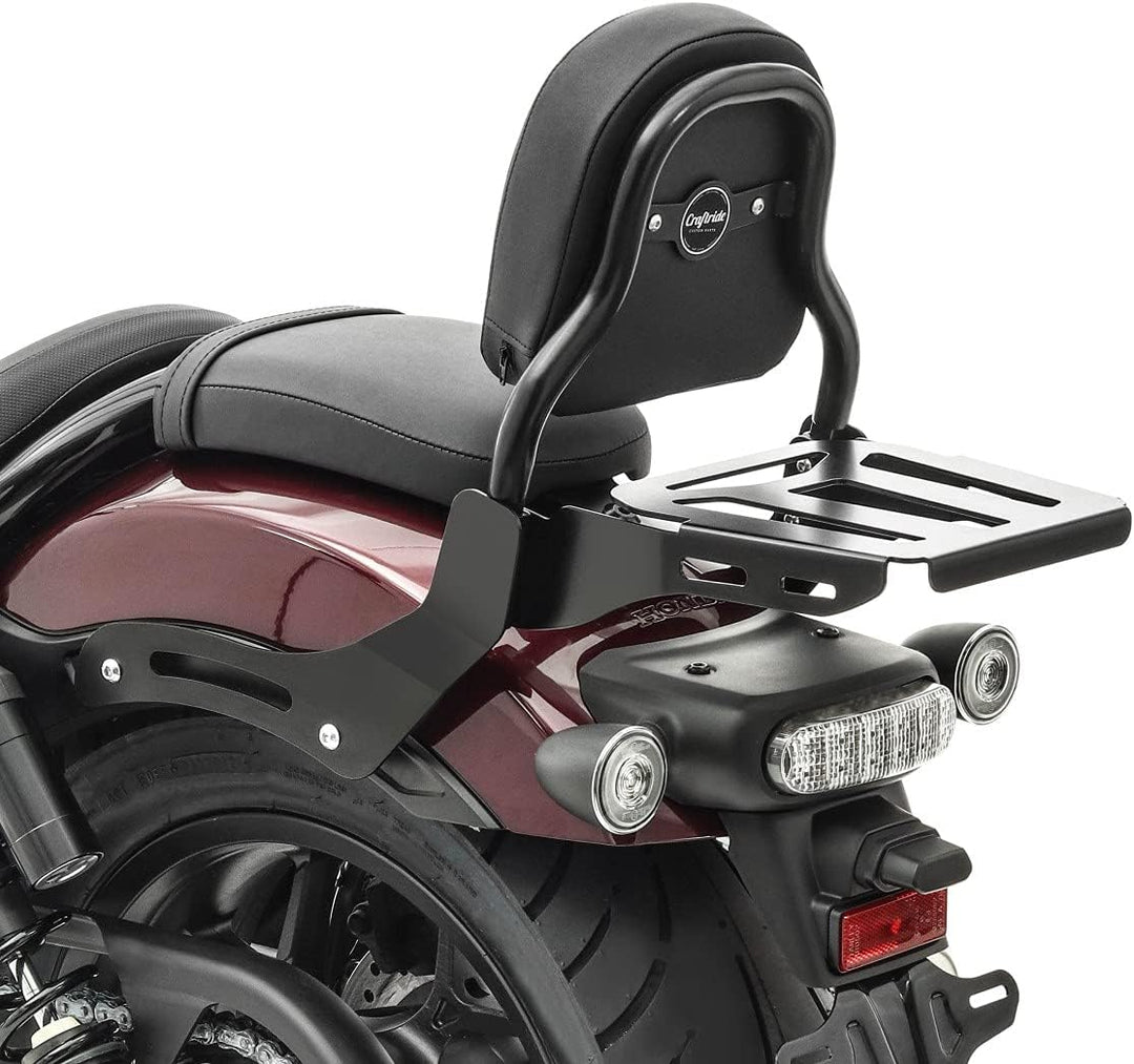 Sissy Bar XS3 Kompatibel für Honda Rebel 1100 2021 mit Gepäckträger schwarz