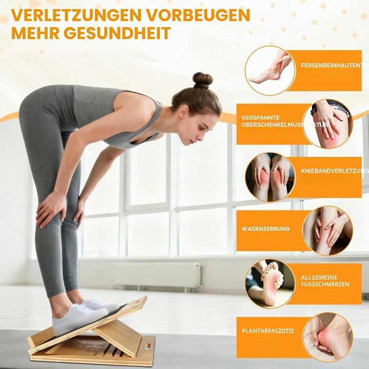 NZQXJXZ Upgrade Schrägbrett zur Zeitmessung für Wadendehnung, 4 verstellbare Winkel, Wadendehner Sch
