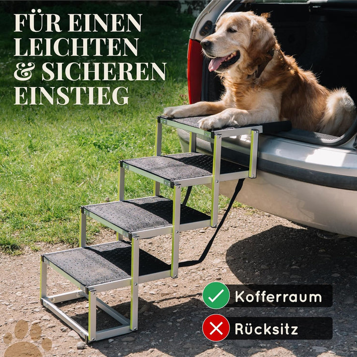 Hundetreppe Auto Klappbar - Hundetreppe Grosse Hunde - Leuchtende Leitmarkierung - Gelenkschonende E