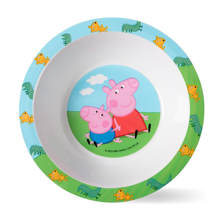 Peppa Wutz Kindergeschirr Set 3-teilig - Frühstücksset mit Teller, Schale und Becher - Kindergeschir