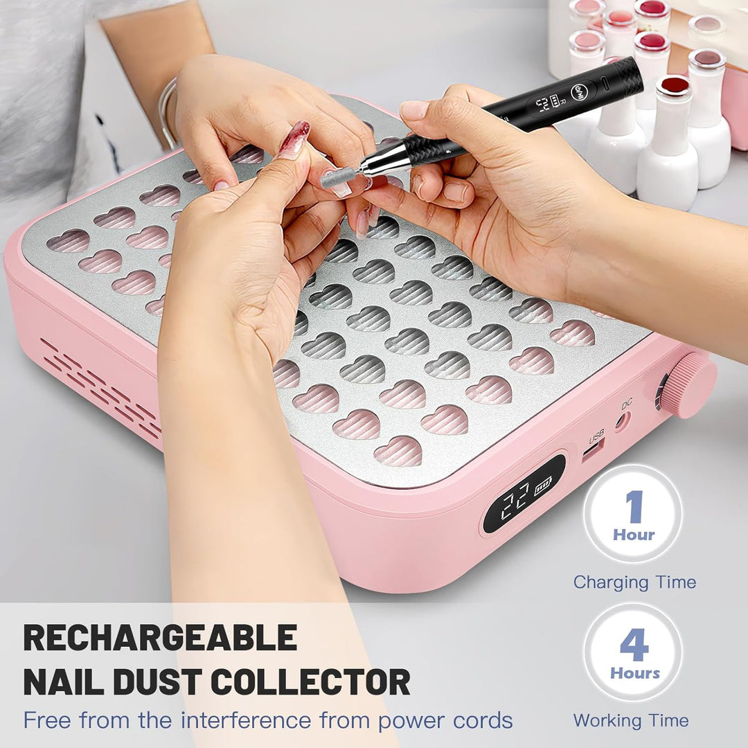 Madenia Kabellose Akku Staubabsaugung für Nägel, 56W Professionell Wiederaufladbare Leistungsstark N