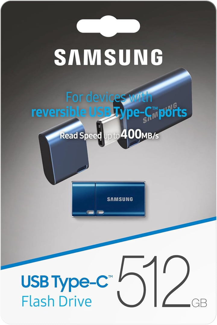 Samsung USB-Stick, USB-C, 512 GB, 400 MB/s Lesen, 110 MB/s Schreiben, USB 3.2 Gen1 Flash Drive für N