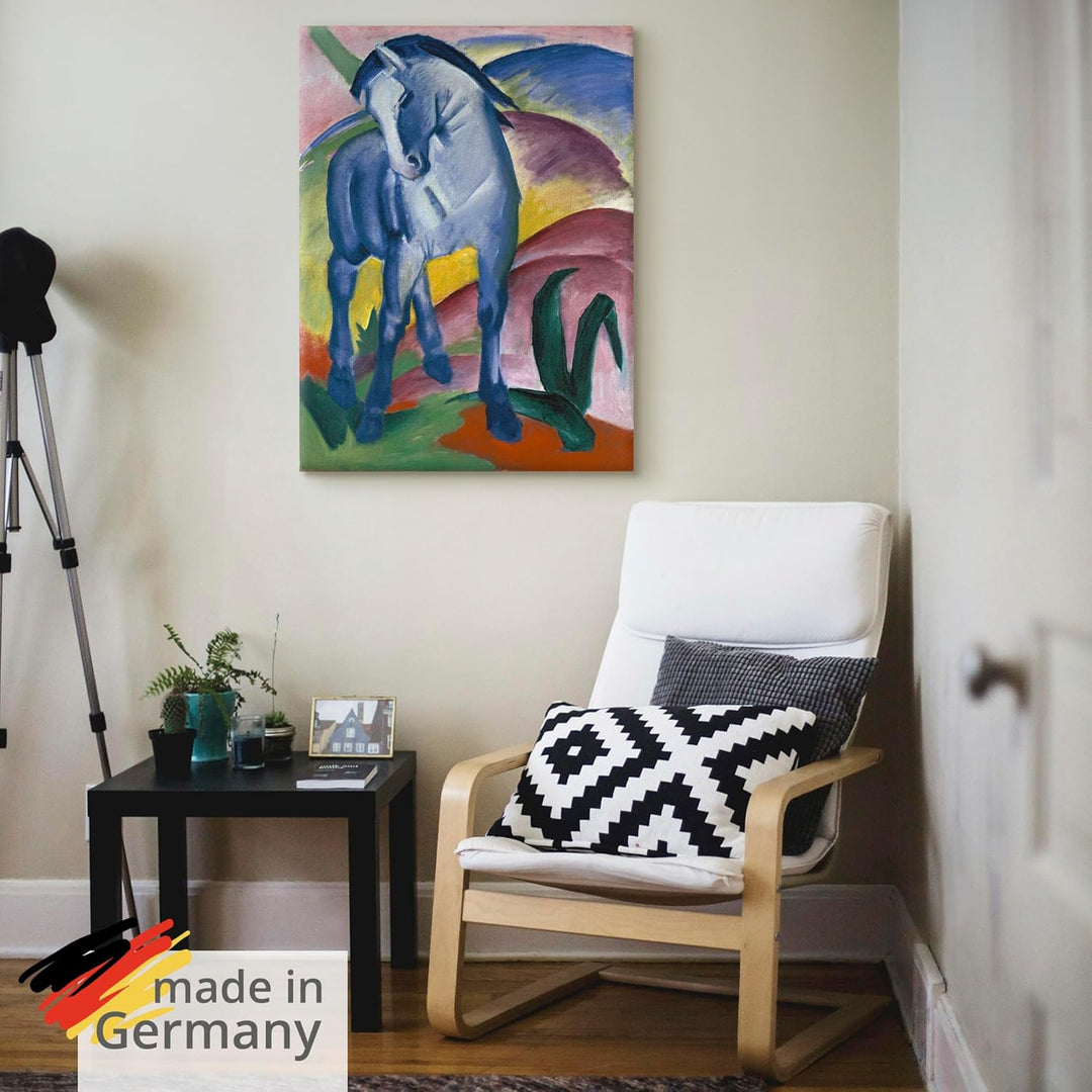 ARTland Leinwandbild Wandbild Bild auf Leinwand 45x60 cm Wanddeko Landschaften Berge Tiere Blaues Pf