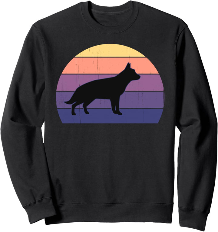 Cooler Retro-Sonnenuntergang Deutsche Schäferhunde - Grosser Sweatshirt