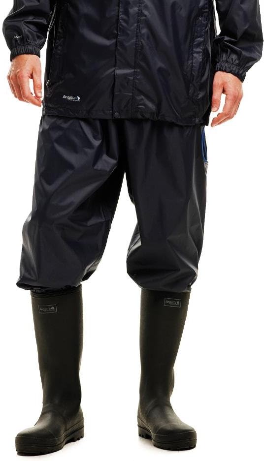 Regatta Herren Packaway 2 Regen-Überhose Schwarz Hohe Taille 5 Taschen Cargo Hose XXL Navy, XXL Navy