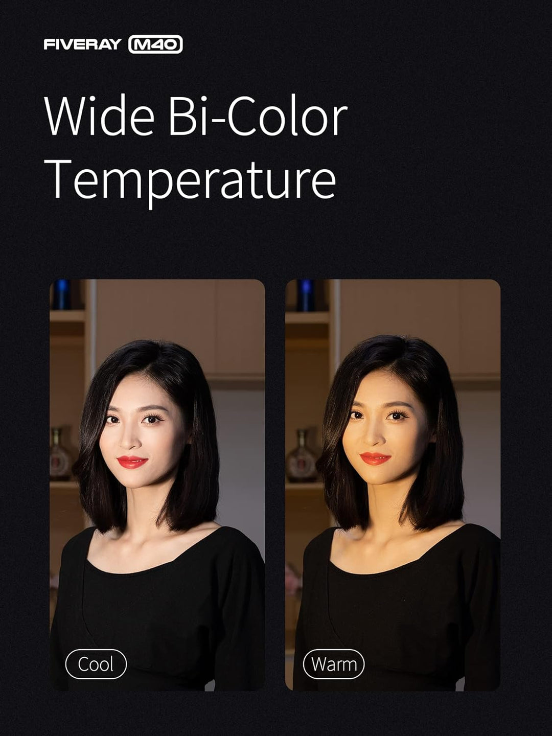 ZHIYUN FIVERAY M40 LED Videoleuchte [Official], 40W Videolicht mit 14000 Lux und 2700-6200K, CRI 96+