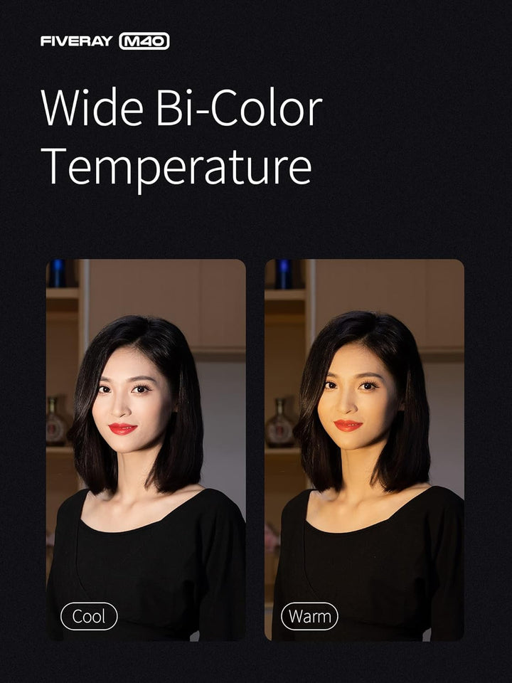 ZHIYUN FIVERAY M40 LED Videoleuchte [Official], 40W Videolicht mit 14000 Lux und 2700-6200K, CRI 96+