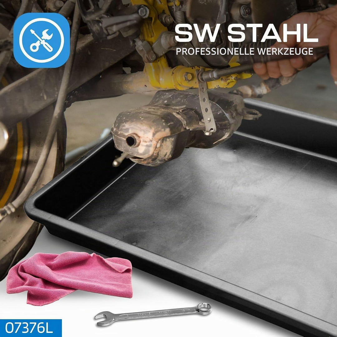 SW-Stahl 07377L Universal Auffangwanne XXL I 88 x 60 x 10cm grosse Kunststoffwanne I 42 Liter Fassun