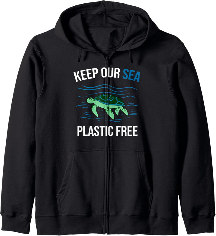 Rettet Meeresschildkröten im Vintage-Stil, ohne Plastik, Keep Our Sea Kapuzenjacke