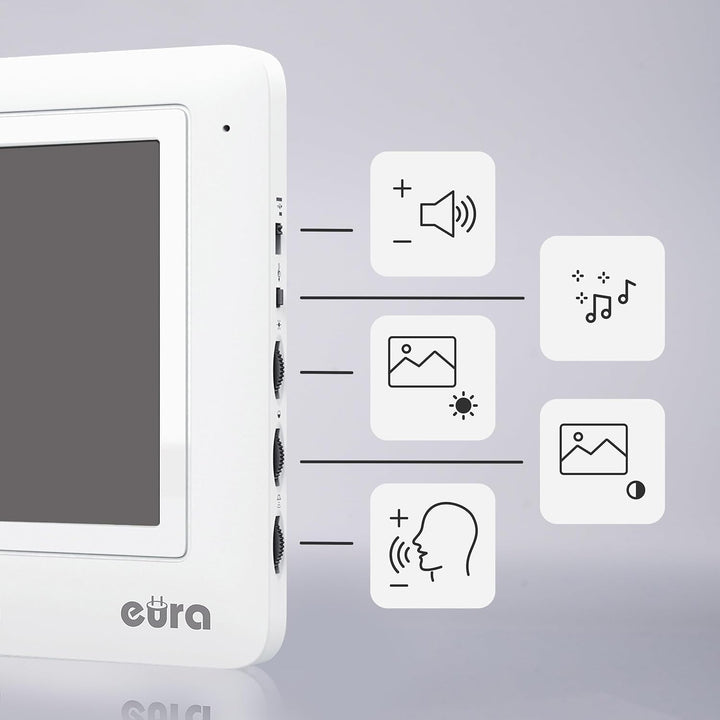 Eura VDP-45A3-TY Alpha+ TUYA Video-Türsprechanlage Gegensprechanlage WiFi, 4 Draht, 7-Zoll-Farbmonit