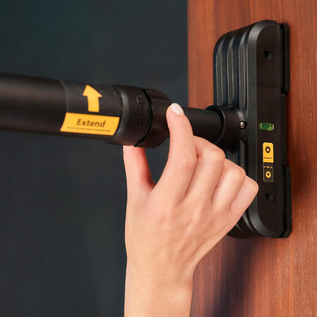 TREX SPORT Klimmzugstange für Türrahmen TX-020PB | Pull Up Bar Türreck mit Wasserwaage, verstellbar
