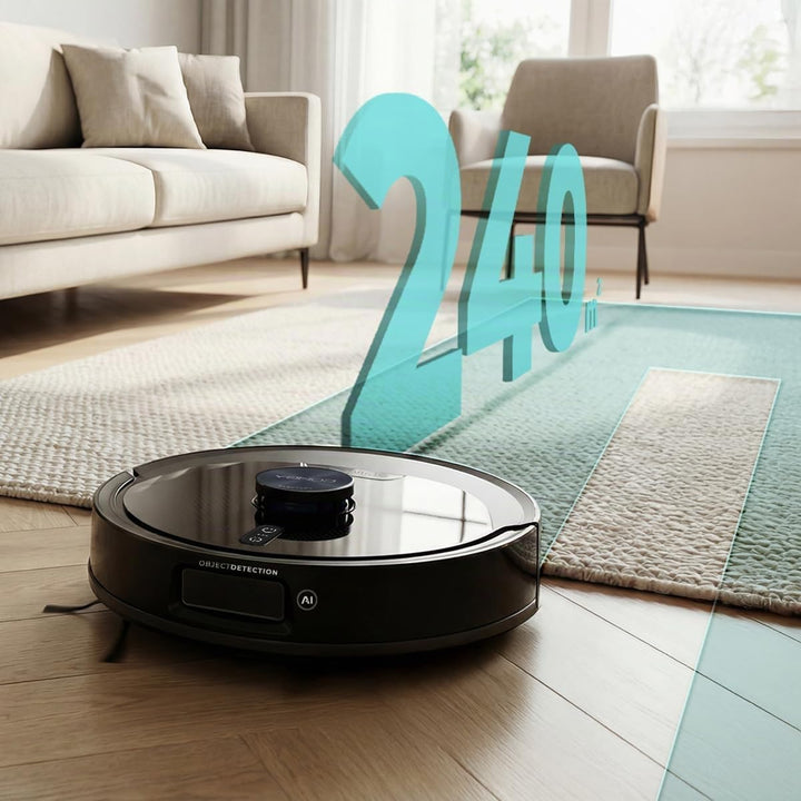 Cecotec Saugroboter mit Wischfunktion Conga M90 Dark. 25.000 Pa, KI-Objekterkennung, Laser-Navigatio