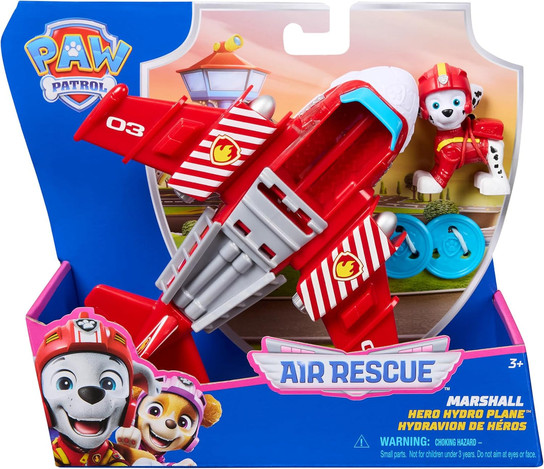 PAW PATROL Air Rescue - Marshalls Feuerwehrflugzeug mit Geschoss-Abwurf und Marshall Spielfigur (Bas