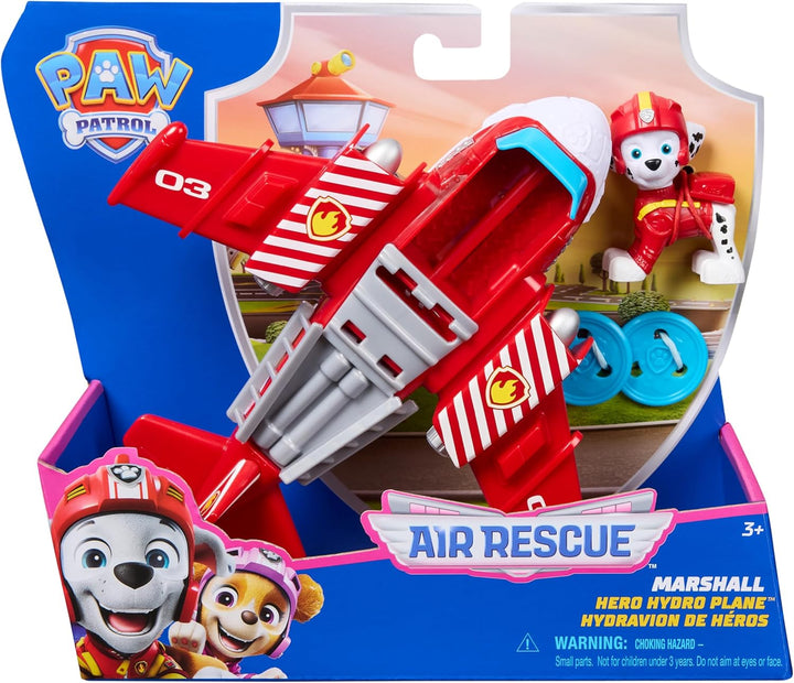 PAW PATROL Air Rescue - Marshalls Feuerwehrflugzeug mit Geschoss-Abwurf und Marshall Spielfigur (Bas