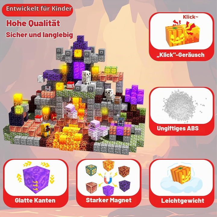 Magnetische Bausteine, 100 Teile STEM Spielzeug ab 3 Jahre, Magnetspielzeug Montessori Konstruktions