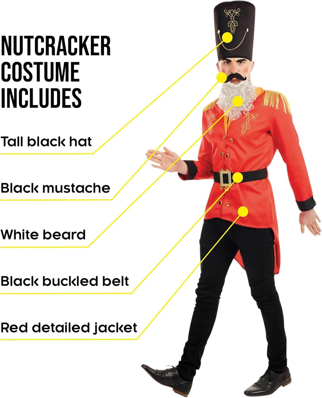 Fun Shack Nussknacker Kostüm Herren, Nussknacker Kostüm Damen, Kostüm Nussknacker, M