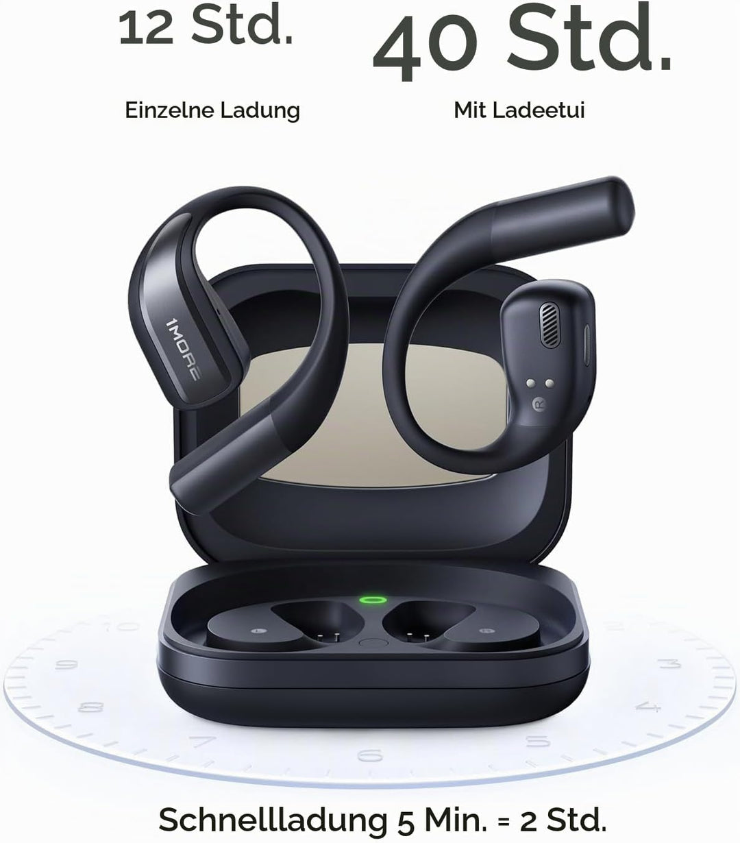 1MORE S70 Open Ear Kopfhörer Bluetooth 5.3, Kabellose Ohrhörer mit 4 Mikrofon, Bass Mehr+, 40H Akku,