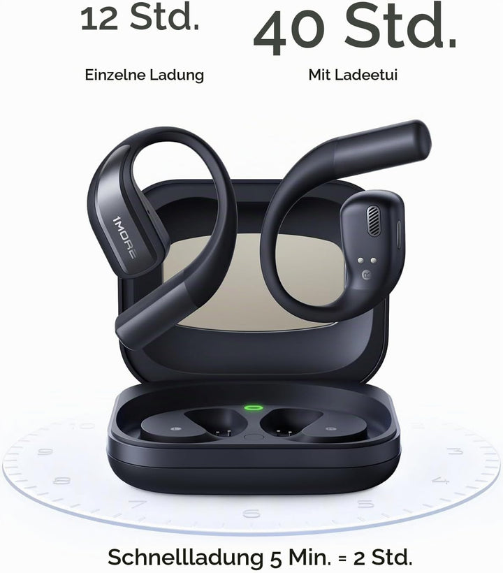 1MORE S70 Open Ear Kopfhörer Bluetooth 5.3, Kabellose Ohrhörer mit 4 Mikrofon, Bass Mehr+, 40H Akku,