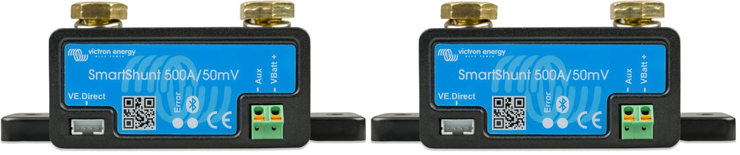 Victron Energy SmartShunt 500 Amp Batteriewächter (Bluetooth) (Packung mit 2) 500A (Packung mit 2),