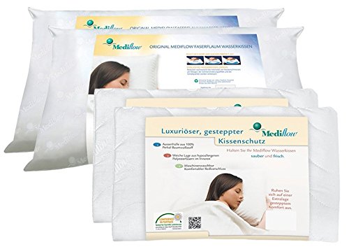 Mediflow Kombipack 2X Original Wasserkissen 40 x 80 cm und 2X Original Schonbezug 40 x 80 cm