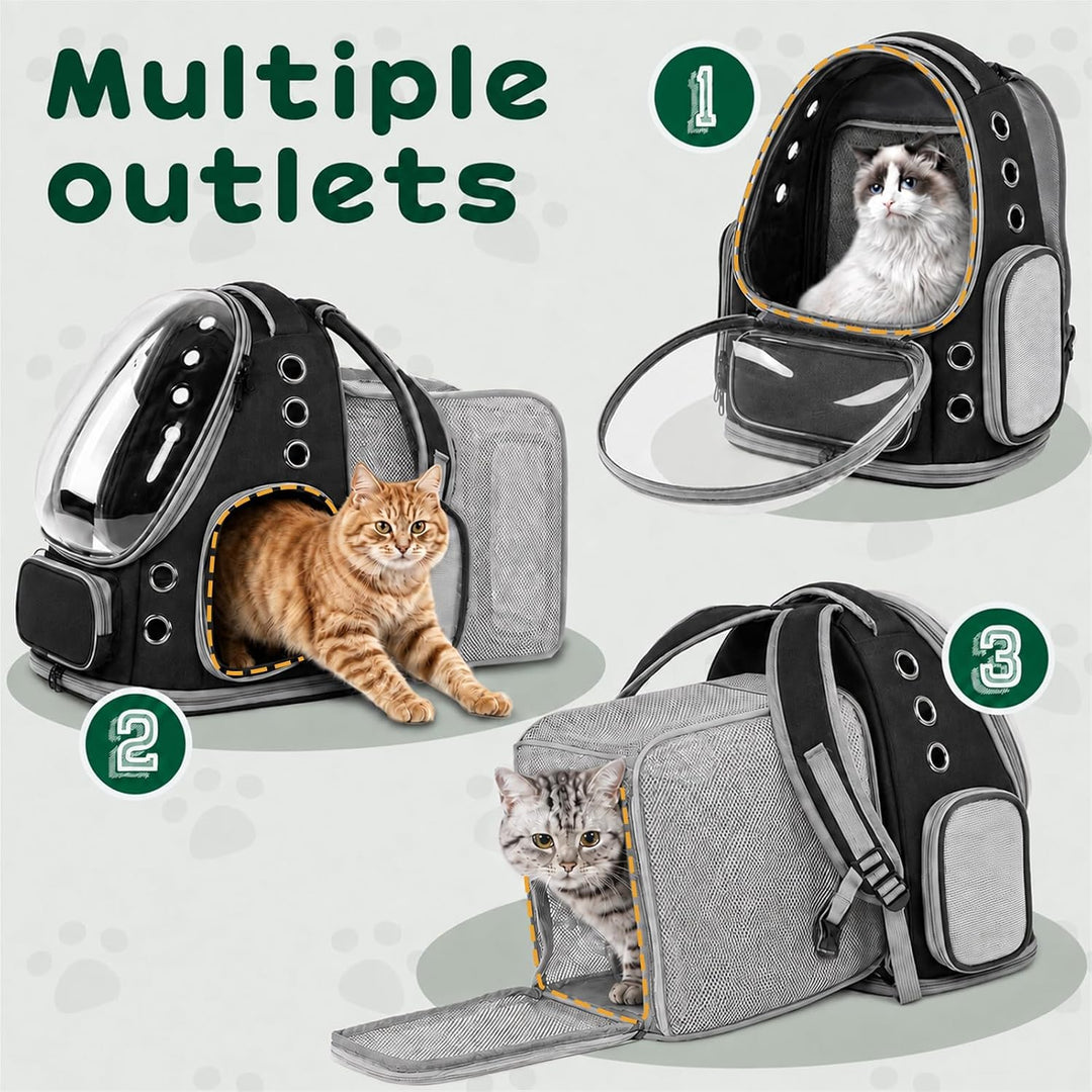 Erweiterbar Katzenrucksack mit Fenster Katzenrucksack Hunderucksack Geeignet für 3–5 kg 42x32x26-56c