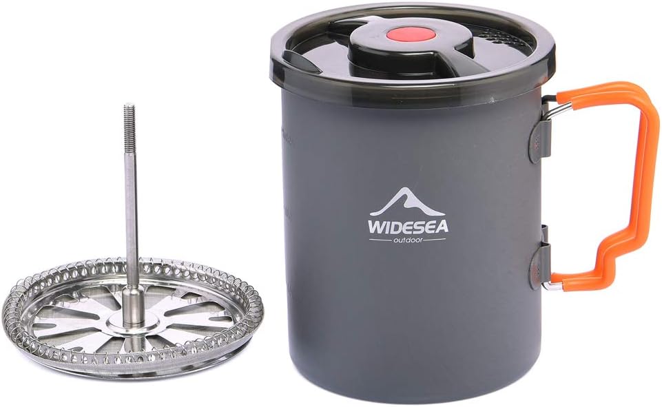 widesea Camping Kaffeebereiter mit French Press Kaffeekanne 750