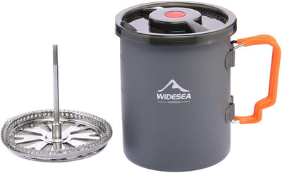 widesea Camping Kaffeebereiter mit French Press Kaffeekanne 750