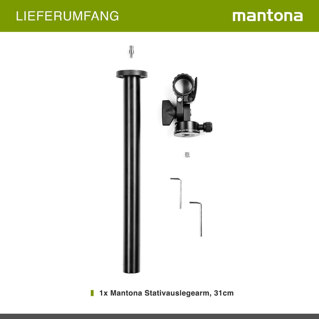 Mantona Stativauslegearm und Mittelsäule (31 cm)