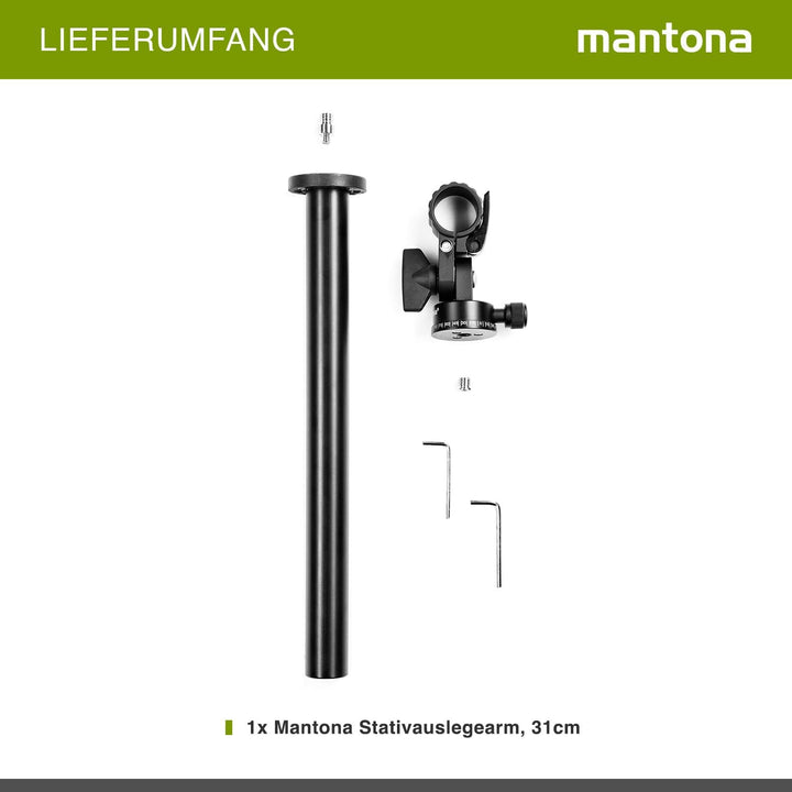 Mantona Stativauslegearm und Mittelsäule (31 cm)