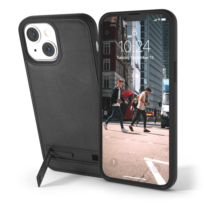 Snakehive Metro Lederhülle für Apple iPhone 13 || Echtleder Handyhülle mit Standfunktion || Echtlede