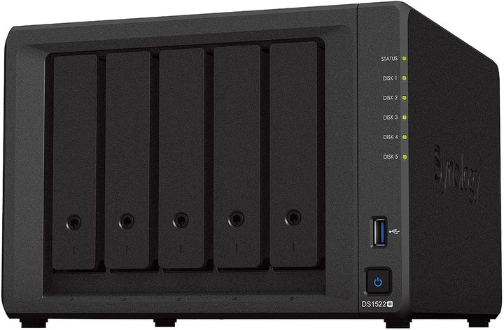 Synology DS1522+ 8GB NAS 60TB (5X 12TB) HAT3300, montiert und getestet mit SE DSM installiert