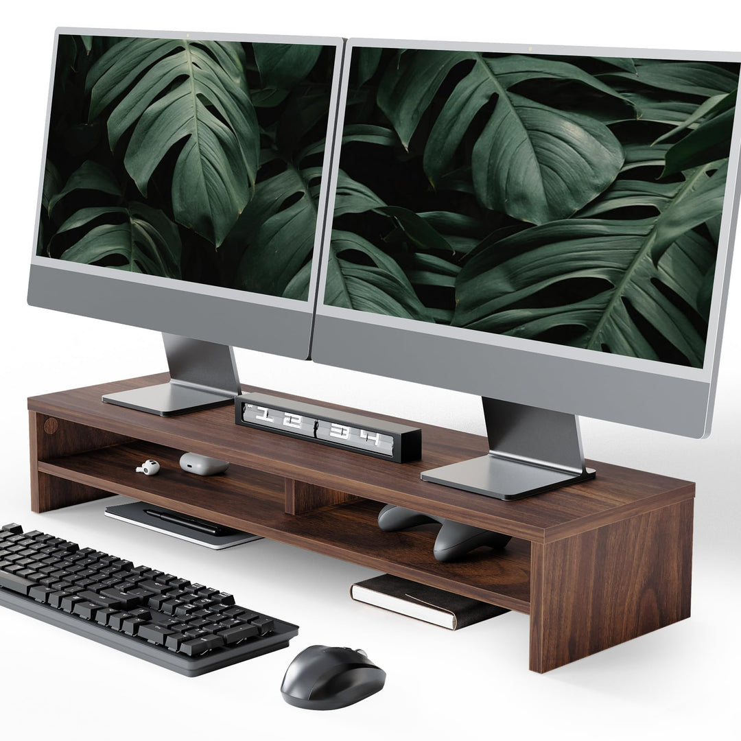 Fenge Dual Monitorständer Riser 2 Etagen Bildschirmständer für Computer PC Laptop Drucker TV, Schrei