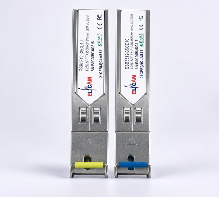 Elfcam® – 2 Stück Modul SFP 1,25G, Anschluss mit Glasfaserkabel Singlemode SC, 1000Base-BX TX 1310nm