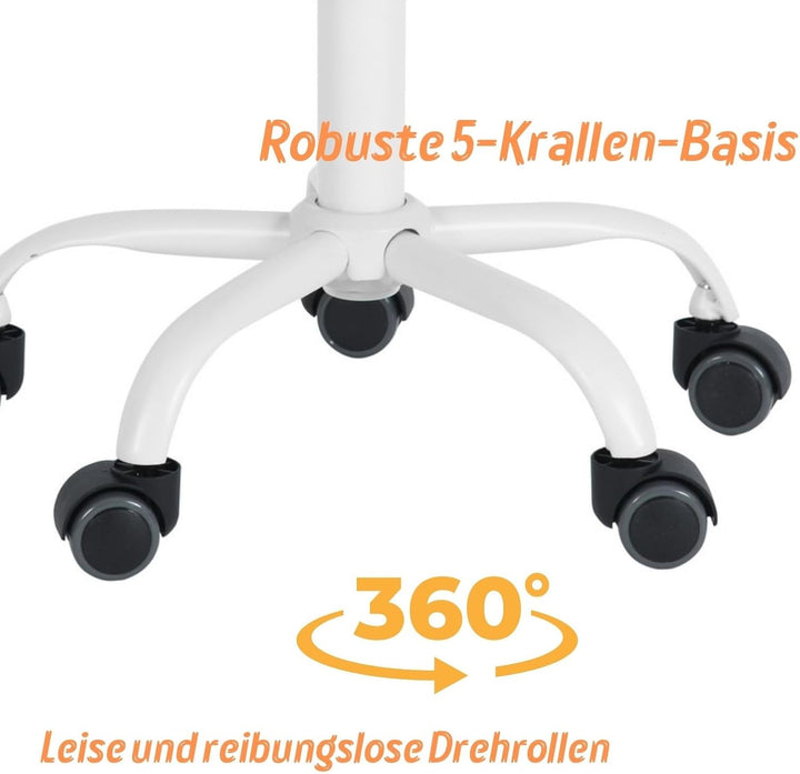 FurnitureR Bügelhocker ergonomisch, höhenverstellbar, ohne Armlehnen, Netzrückenlehne, Sitzfläche 38