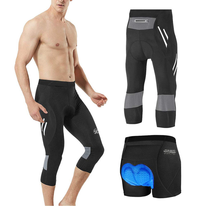 MEETWEE Herren 3/4 Radhose Fahrradhose, Kompression Radlerhose Leggings Radsport Hose für Männer Ela