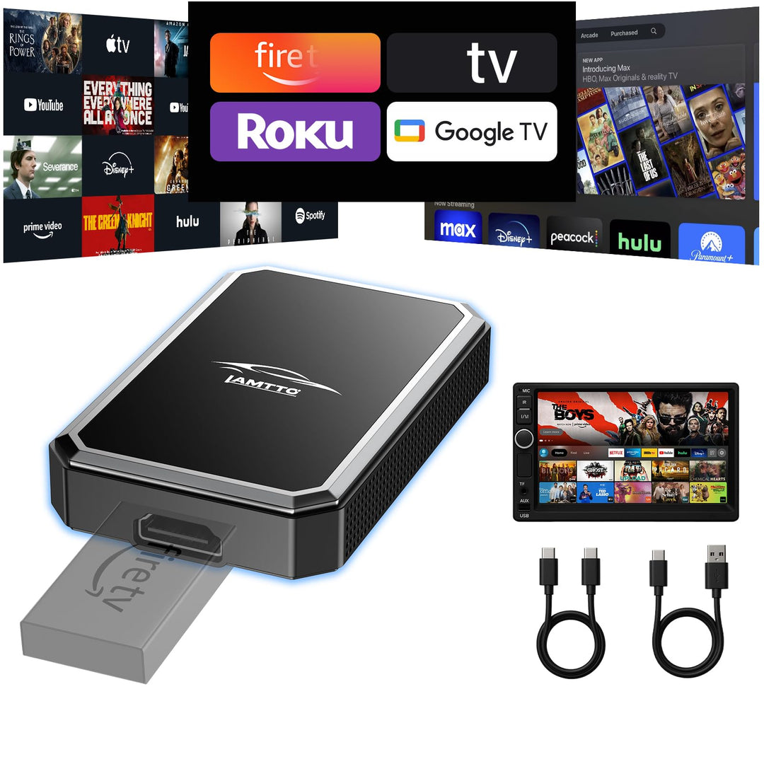 LAMTTO Car TV Mate mit Wireless CarPlay Adapter 2-in-1 HDM1 Multimedia Streaming Video für Fire TV S