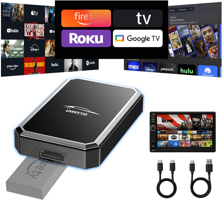 LAMTTO Car TV Mate mit Wireless CarPlay Adapter 2-in-1 HDM1 Multimedia Streaming Video für Fire TV S