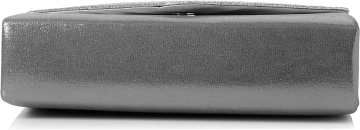 SwankySwans Damen Clutch Umschlag Kelly Glitzer Party Ball Clutch Silberfarben, Silberfarben