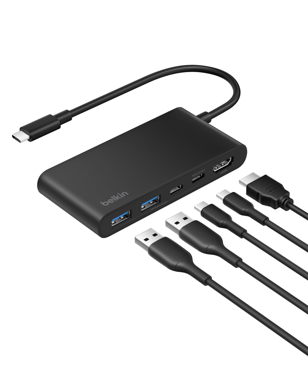 Belkin USB C Hub, 5-in-1 Docking Station, HDMI, 4K bei 60 Hz, 100 W Power Delivery, 5 Gbit/s Datentr